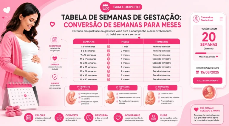 Tabela de Semanas de Gestação Conversão de Semanas para Meses